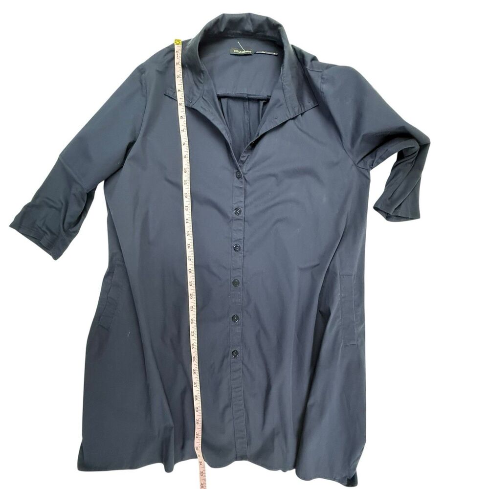 Stella Carakasi Tiburon Tunic Shirt Dress Women M Blue Oversized Natural Lux - Picture 9 of 10